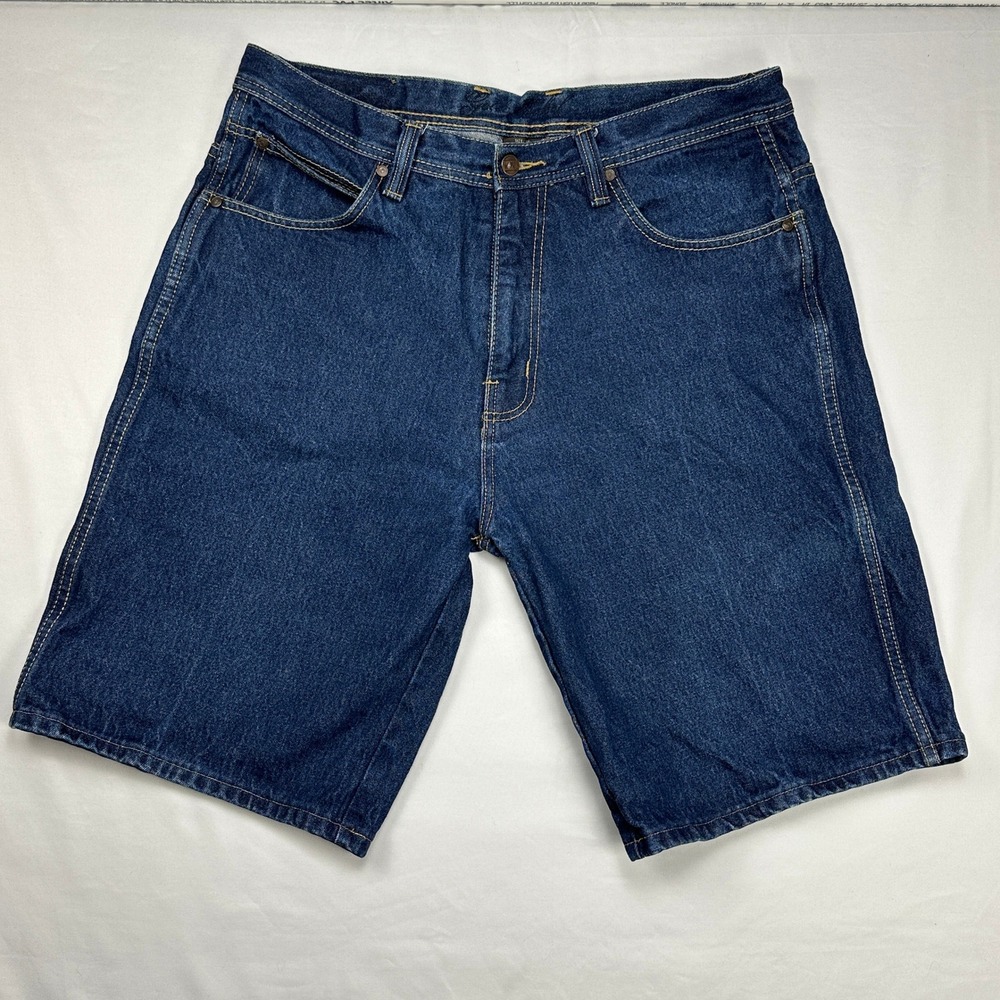 Vibes Gold Label Mens Dark Wash Denim Jean Shorts VIBESGL Blue‎ 35W Skater Y2K